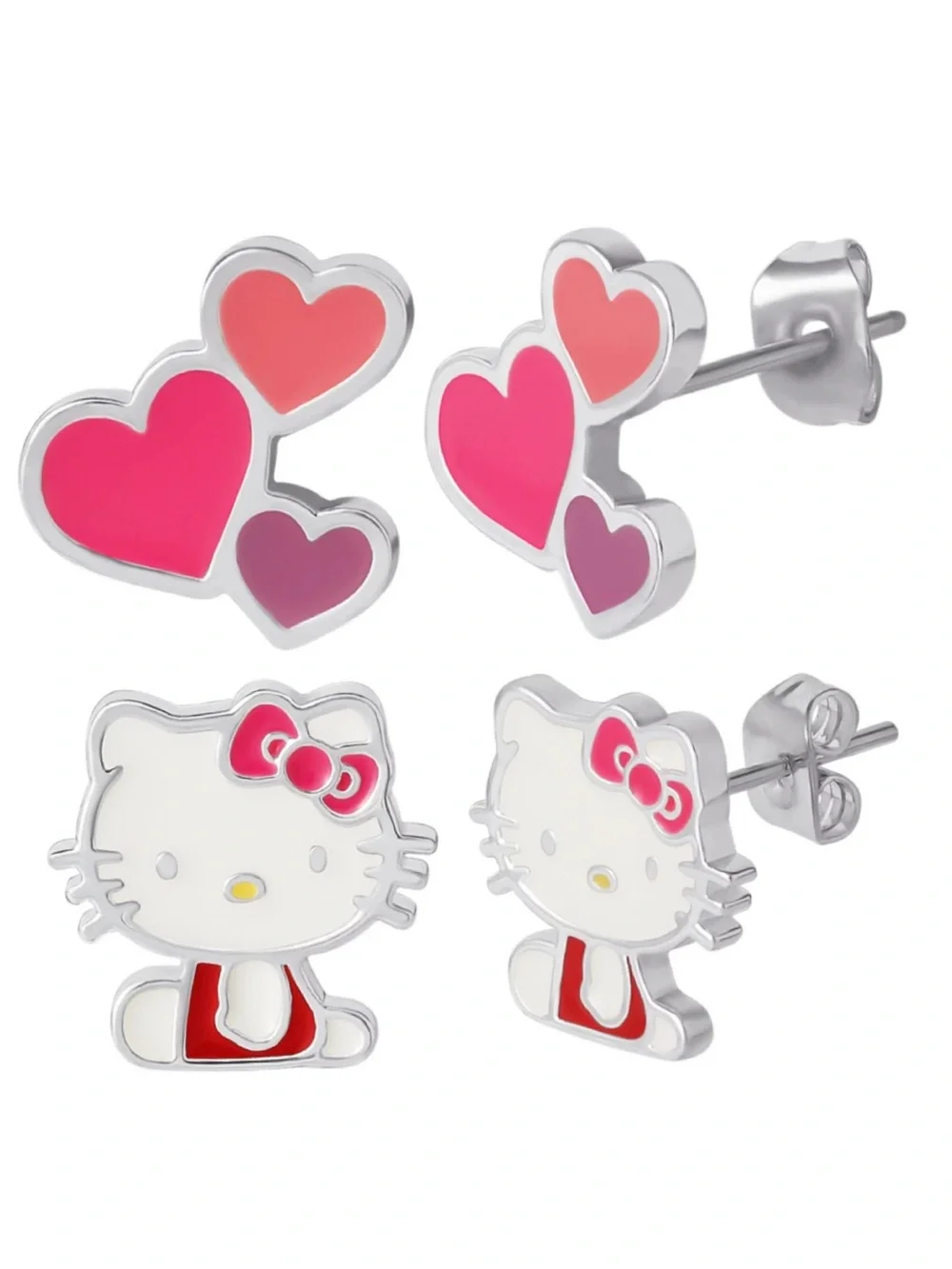 Sanrio Silver Plated Hello Kitty and Friends Stud Earring Set (NWT)